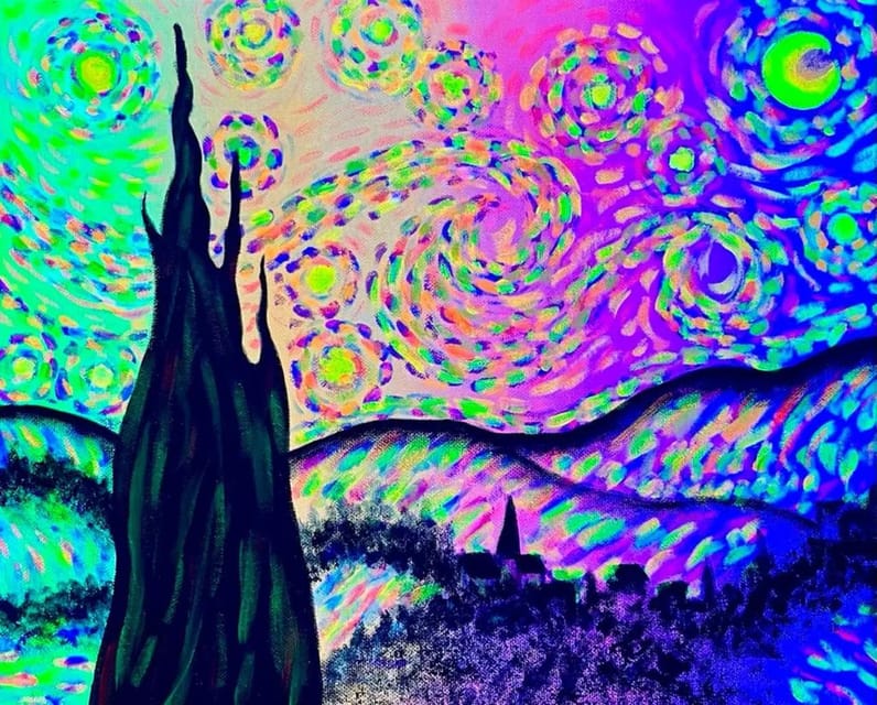 Barcelona: Wine and Van Gogh Paint and Sip Painting Class - The Social Part: Music, Conversation, and Comfort