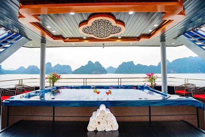 BEST SELLER - Halong 5 Star Day Cruise: Buffet, Wine & Jacuzzi - Luon Cave by Kayak or Rowboat: Choose Your Pace
