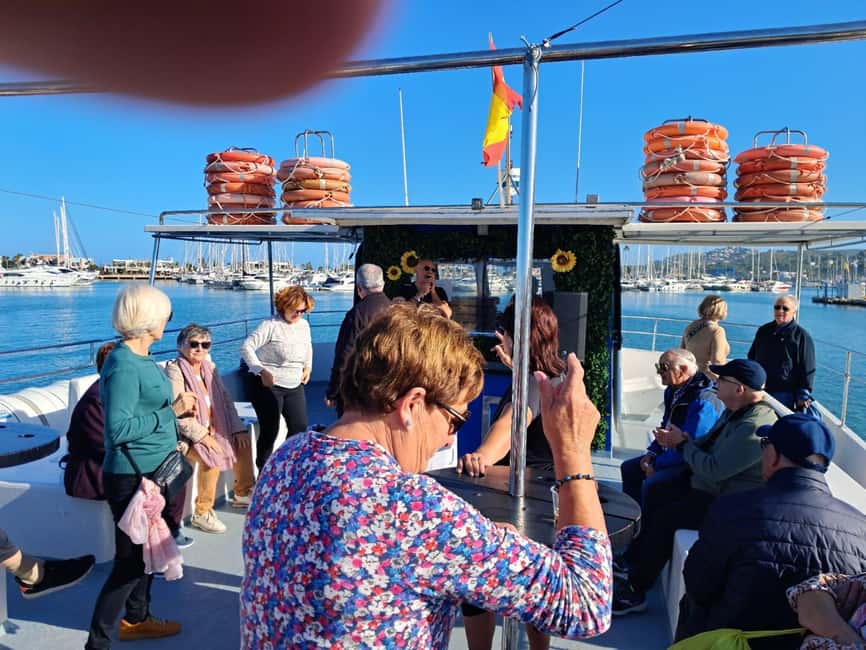 Denia: Cova tallada Catamaran Trip w/ Mussel Tasting & Wine - Sailing the Costa Blanca toward Las Rotas