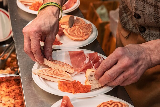 Eating Bologna Food and Wine Tour - La Cotica: friggione, tigella, prosciutto, and Lambrusco