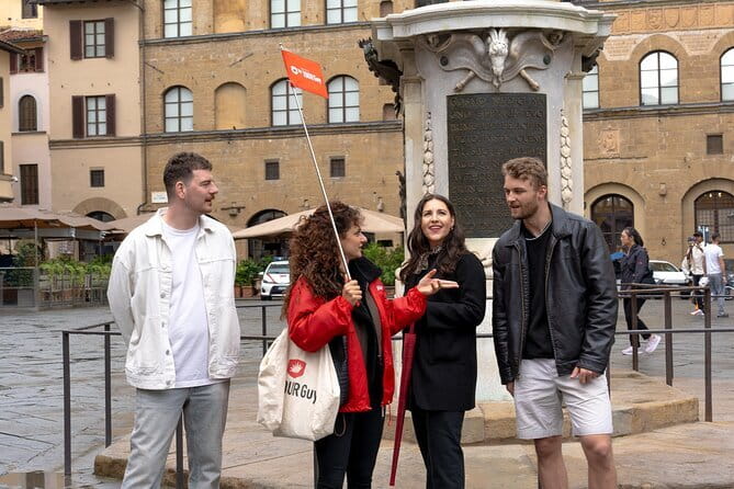 Florence Evening Food Tour with Florentine Steak & Tuscan Wine - The Signoria meetup: art views, then food stories