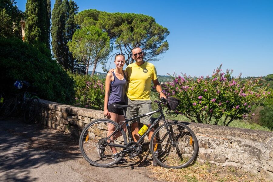 Florence: Tuscany Bike Tour with Wine & Olive Oil - Riding Back Past San Miniato al Monte for the Best Florence Photos