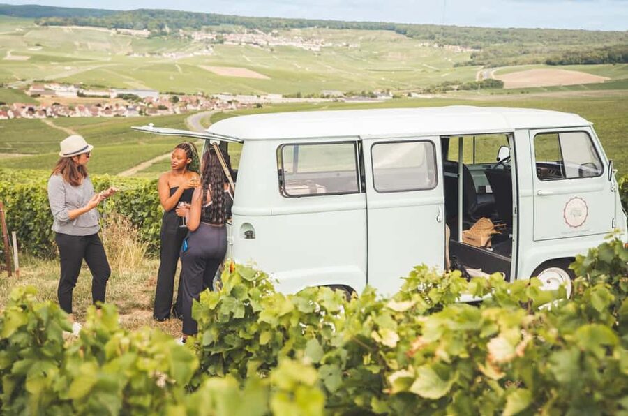 From Epernay : Champagne tasting with a vintage car - Champagne tasting in the middle of the vines: the main event