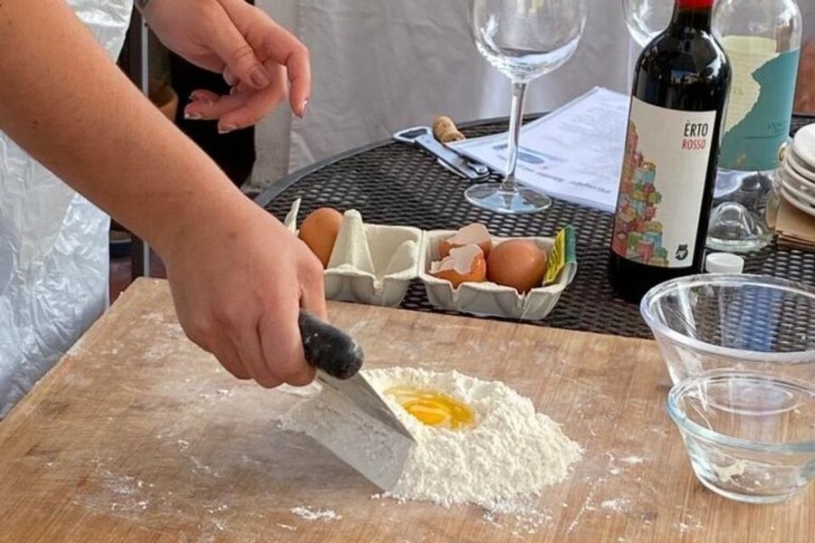 Genova: Homemade Pasta & Pesto Local Chef Class with Wine - Making fresh pasta dough, then rolling and shaping