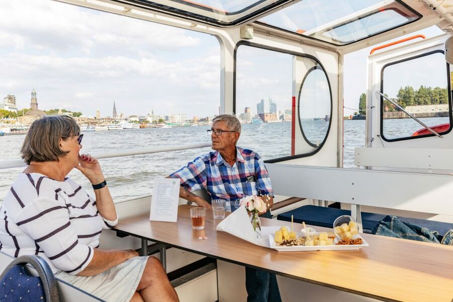 Hamburg: Harbor Cruise with Wine and Cheese - A 90-minute harbor loop built for Hamburg’s waterfront view