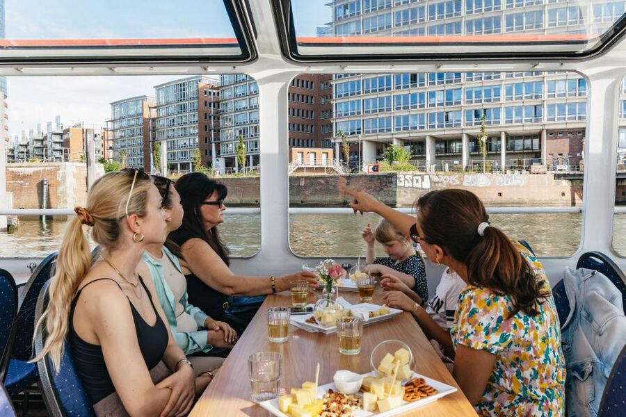 Hamburg: Harbor Cruise with Wine and Cheese - Your wine-and-cheese board: simple, filling, and timed well