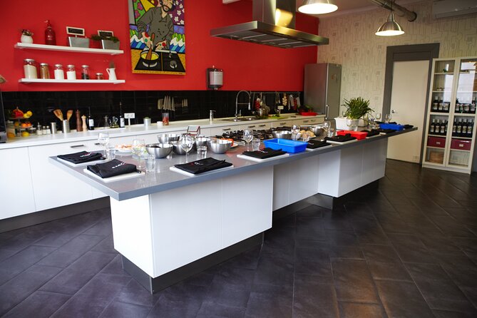Paella Class & Bottomless Wine: Las Ramblas Views - Chef Energy Matters: Juan, Sonia, Yohannes, Johan, and Candi