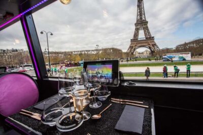 Paris: Bus Toqué Tour with 5-Course Dinner and Champagne - From 8:30 PM boarding to a Champs-Élysées finish