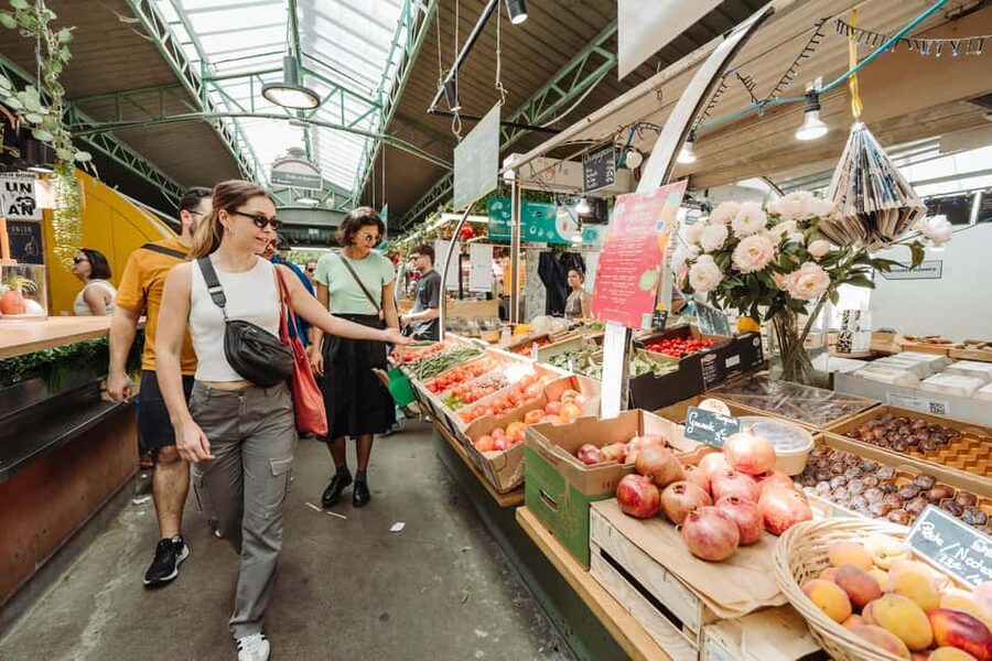Paris: Food and Wine Tasting Walking Tour in Le Marais - Market flavors: Moroccan crepes and the old-covered-market vibe