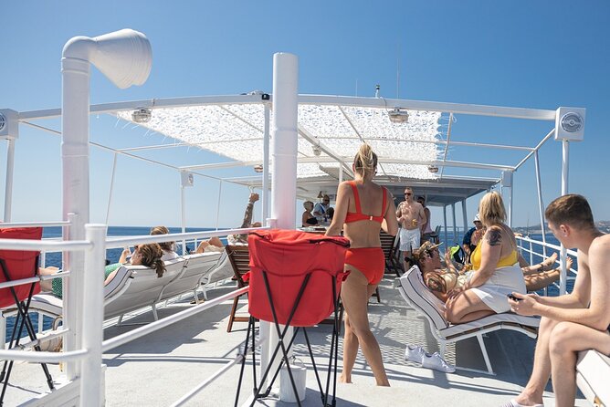 Rhodes Bay to Bay Swim Cruise-Greek Buffet w/wine included - Anthony Quinn Bay snorkeling: thousands of fish and a deep-water swim