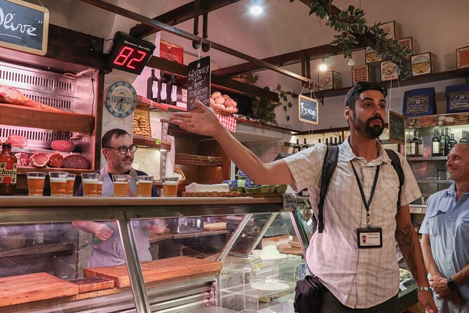 Rome Food Tour & Wine: Trastevere & Campo de' Fiori Like a Local - La Norcineria di Iacozzilli: roast porchetta with fresh beer