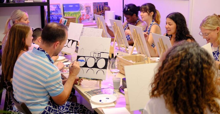 Rome: Painting Class with Unlimited Wine - Inside a cosy studio in a 17th-century palazzo