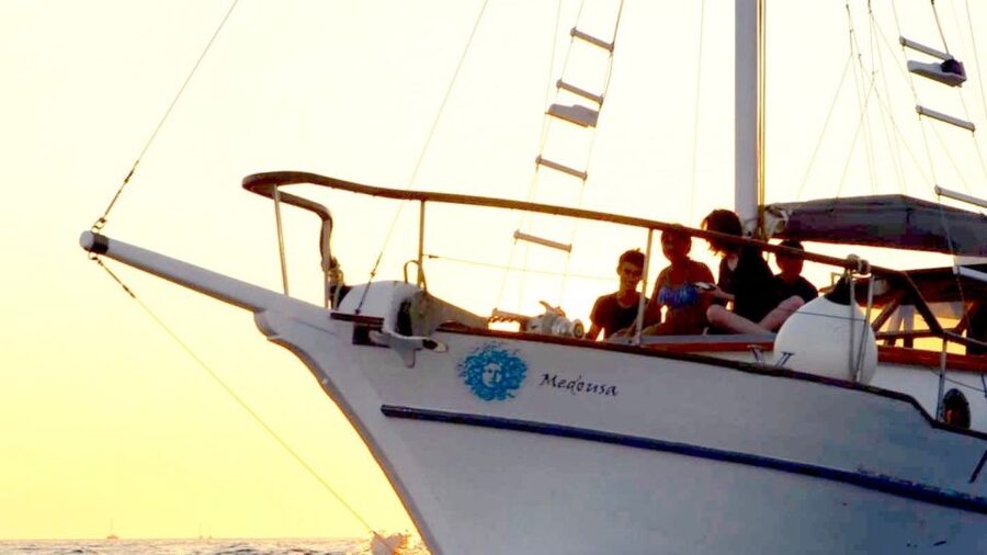 Santorini: Traditional Wooden Boat Tour with Meal and Wine - Red Beach, White Beach, and the Caldera’s First Big Views