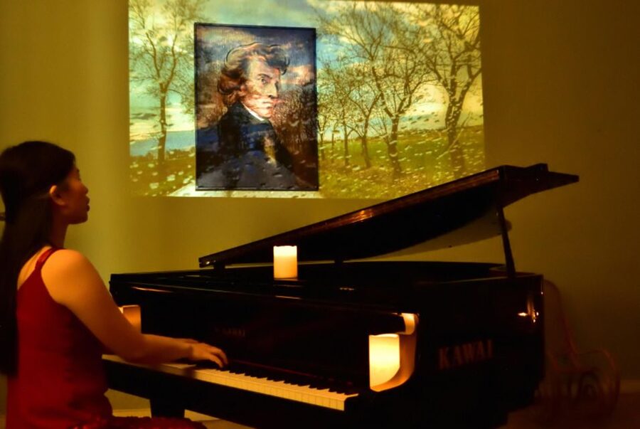 Warsaw Concert: Chopin – Painted by Candlelights with Wine - Inside Chopin Salon: seats, candlelight, and the wine moment